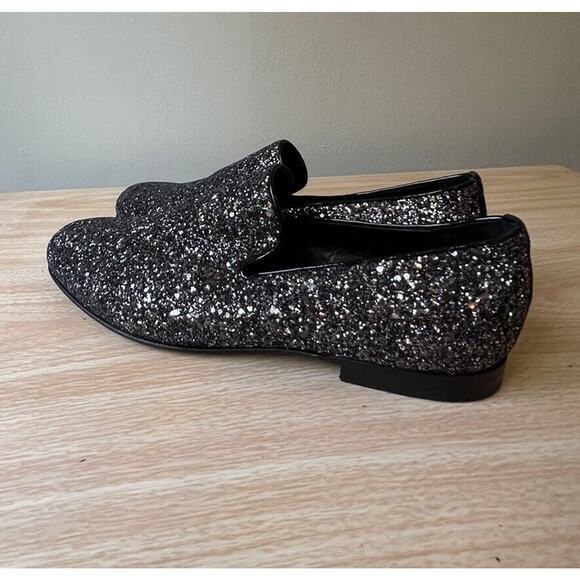 Jimmy Choo Men\'s Black Thame  Glitter Fabric Slipper, EU 40, US 8 main image 3